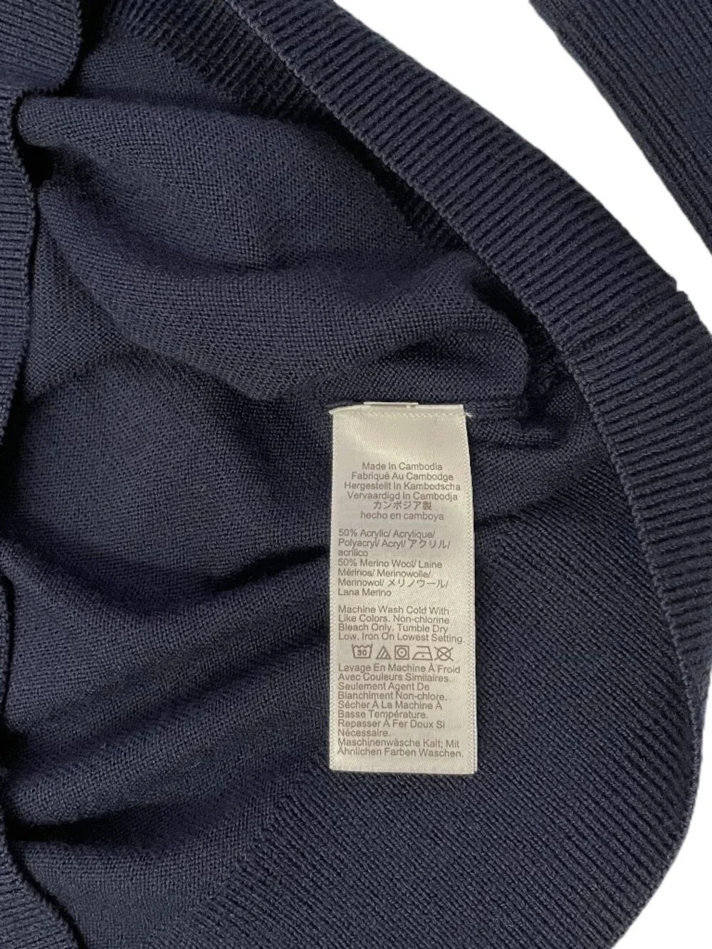 J.Crew Quarter Zip Sweater Men Small Merino Wool Blend Navy CA562 Lightweight